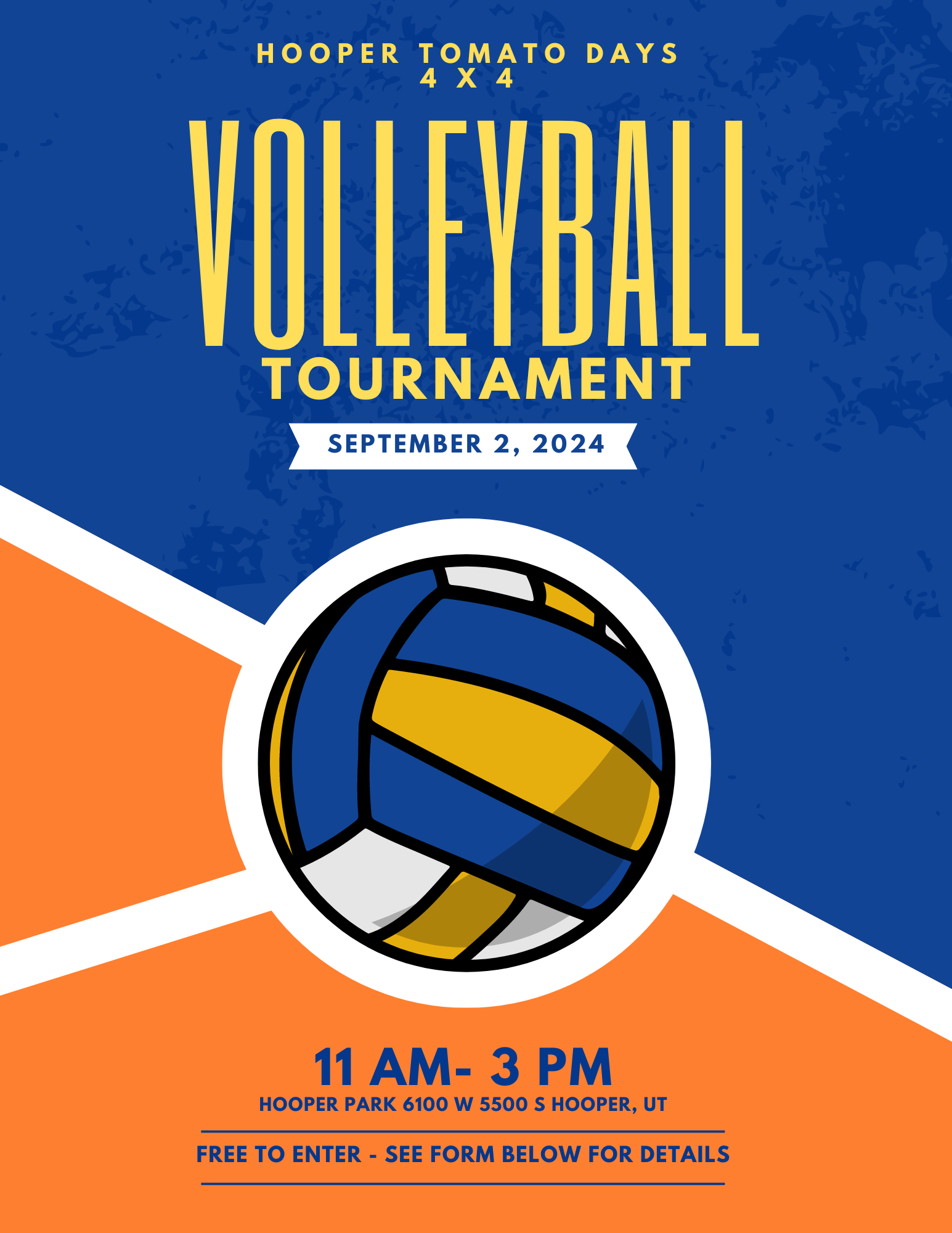 Volleyball Tournament **Free** | Hooper City, Utah